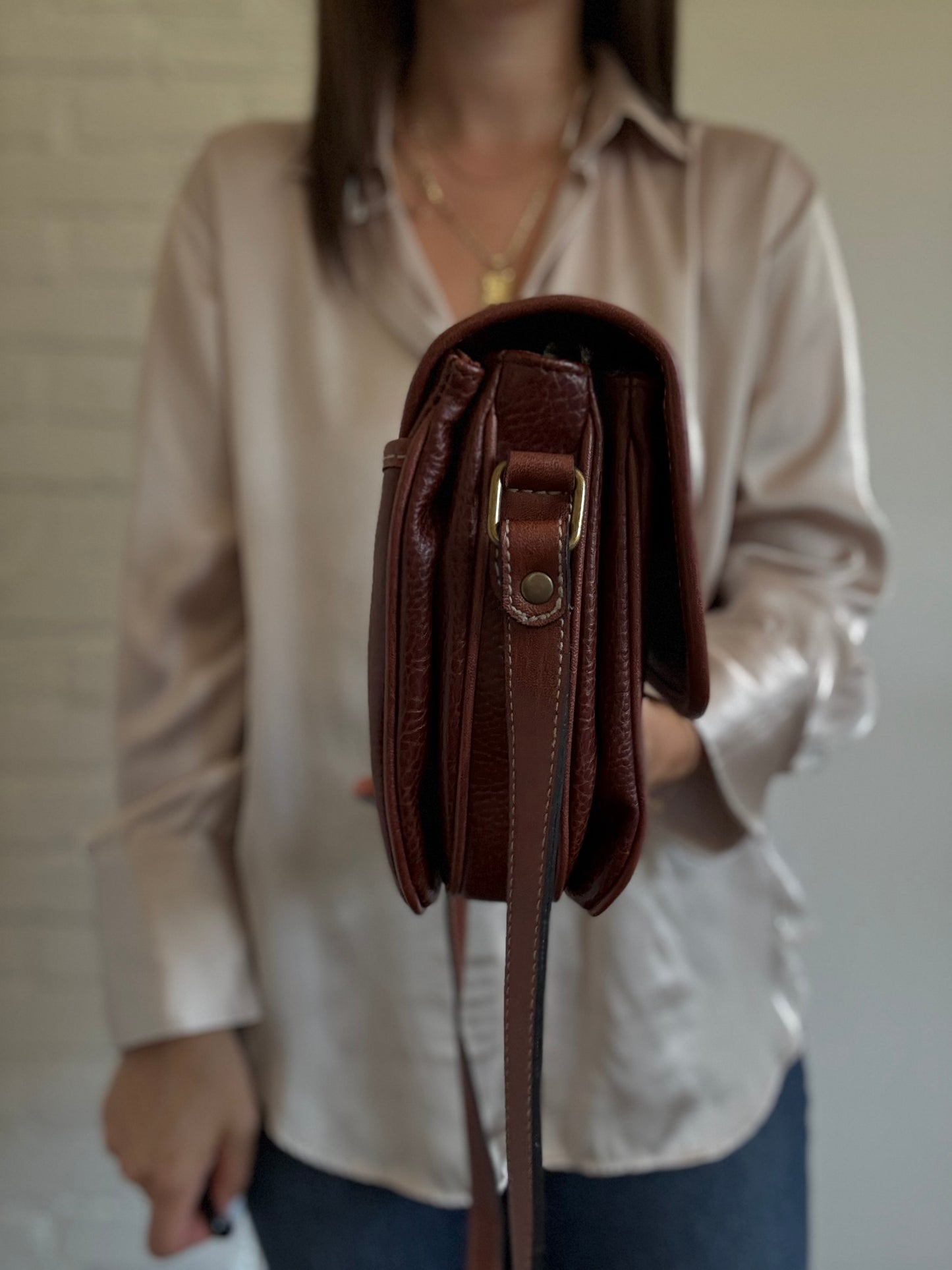 Camera Crossbody Faux Leather Purse