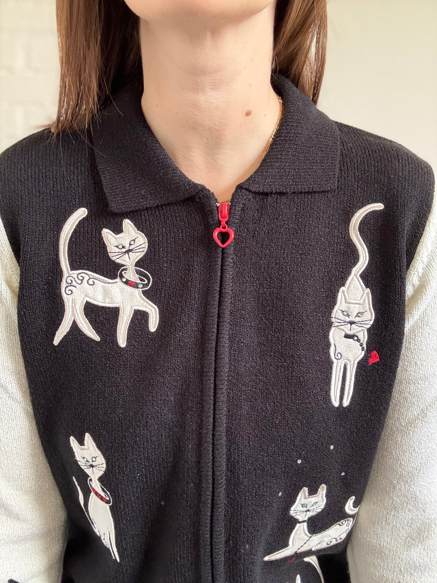 Siamese Cat Cardigan - Size M