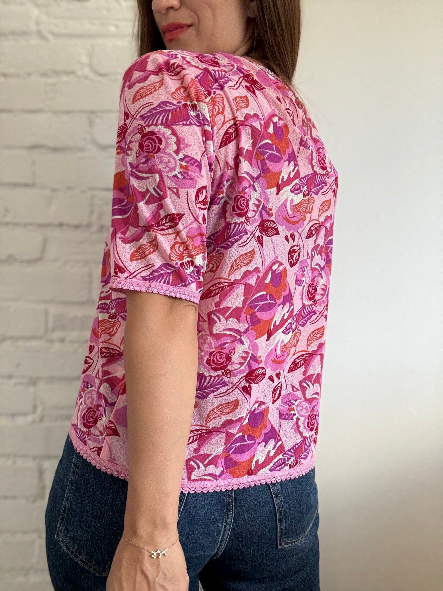 Vespucci Crepe Button-Up  Shirt - Size XL