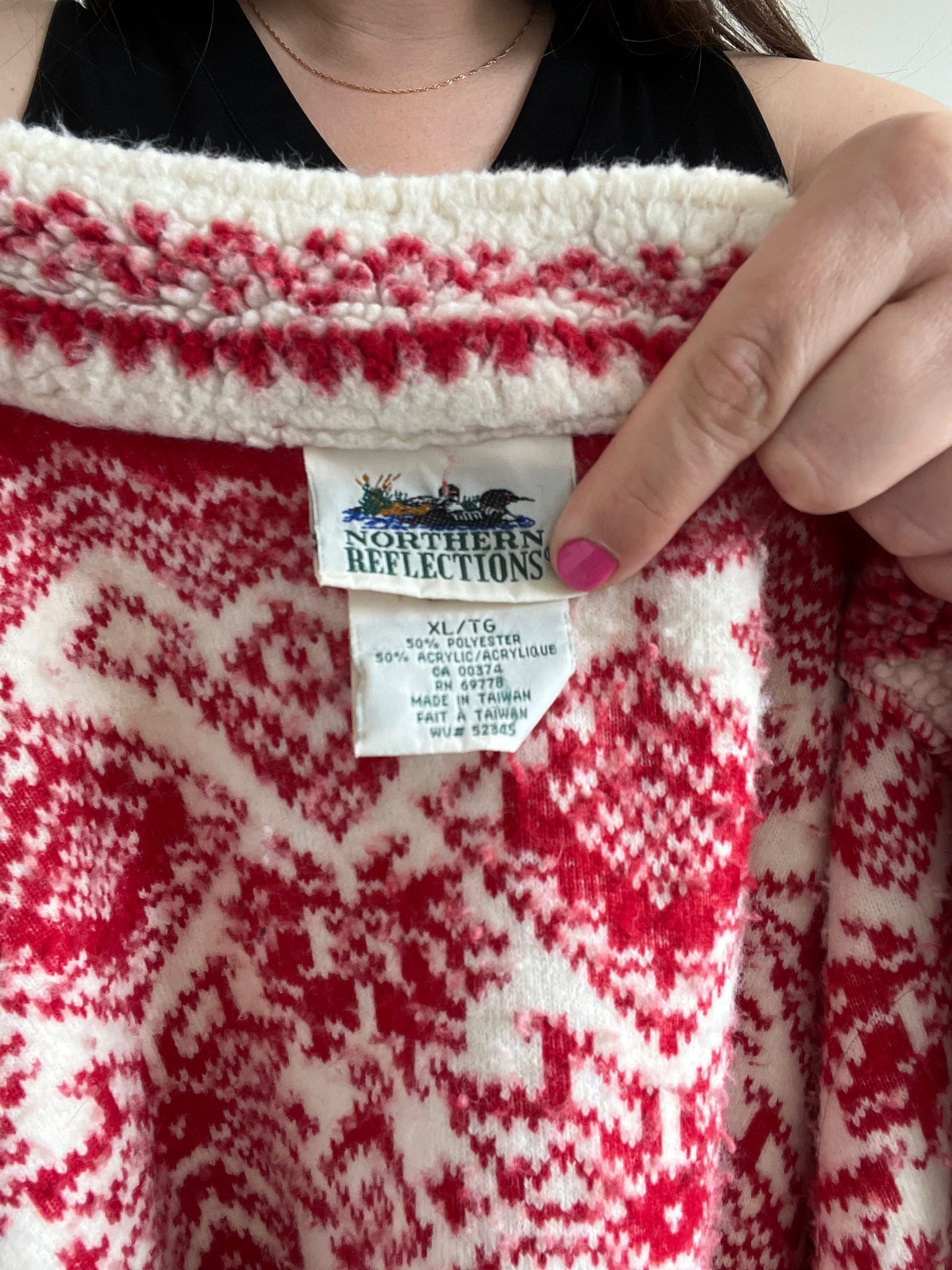 Snowflake Sherpa Zip-Up - XL