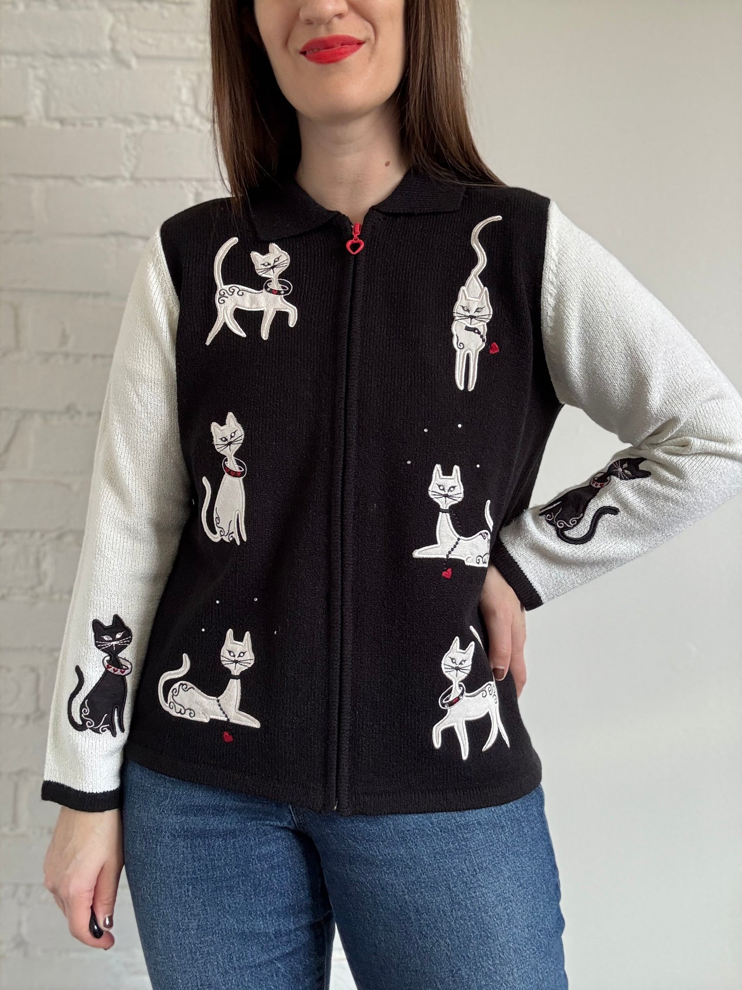 Siamese Cat Cardigan - Size M