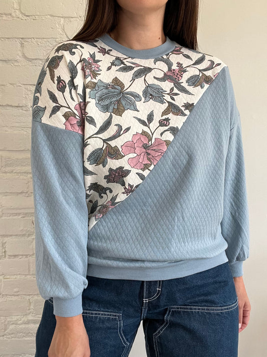 Quilted Floral Crewneck - S/M