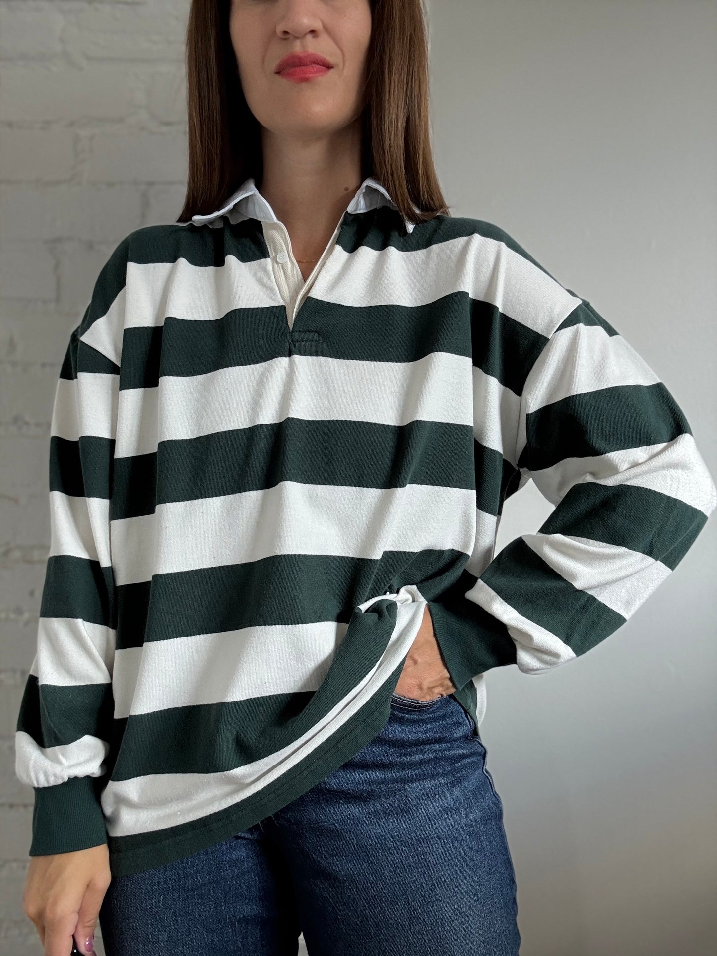 Oak + Fort Rugby Shirt - Size S (Oversized)