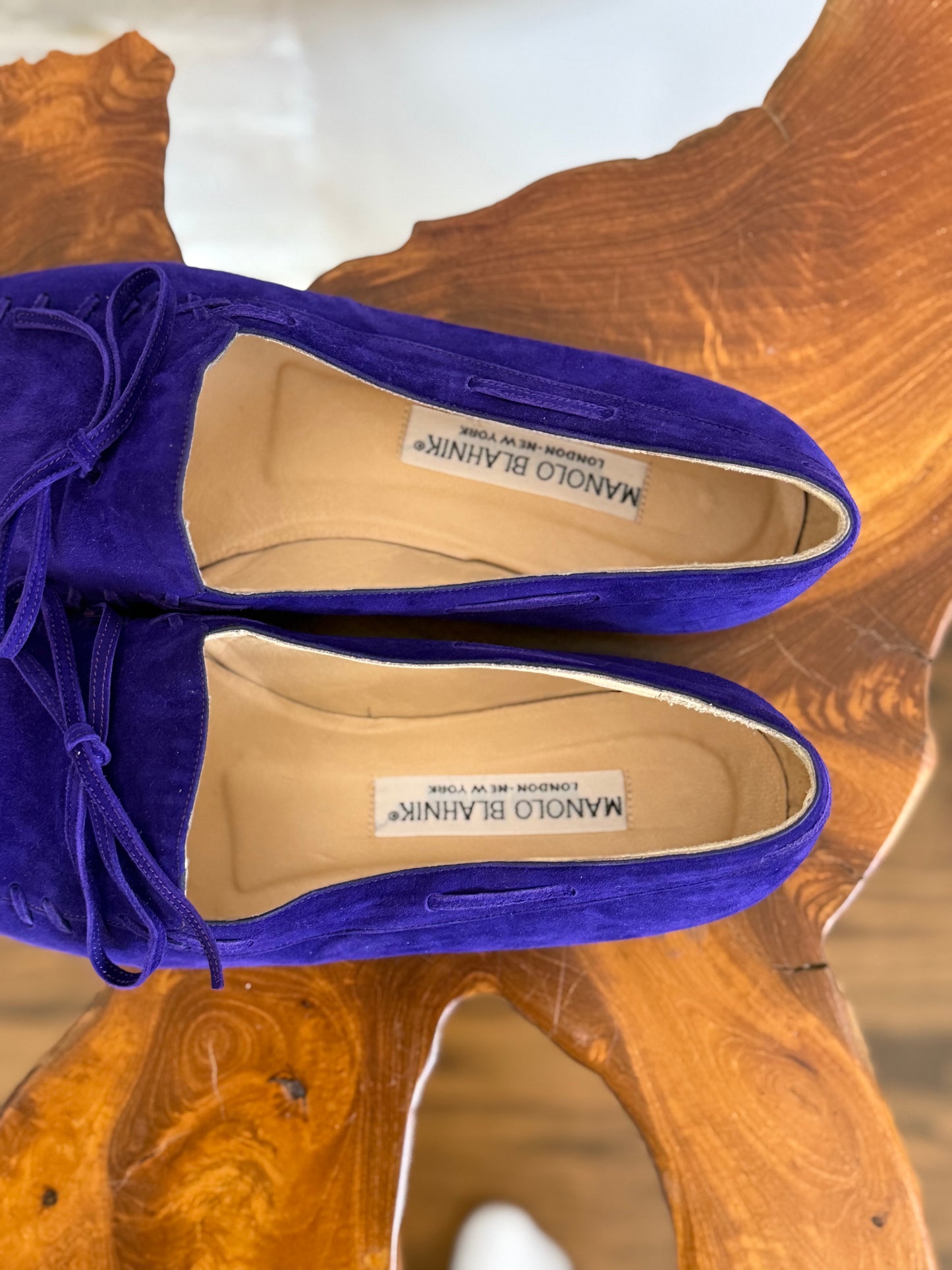Manolo Blahnik Violet Suede Loafers - Sz. 39.5 or 9 Womens
