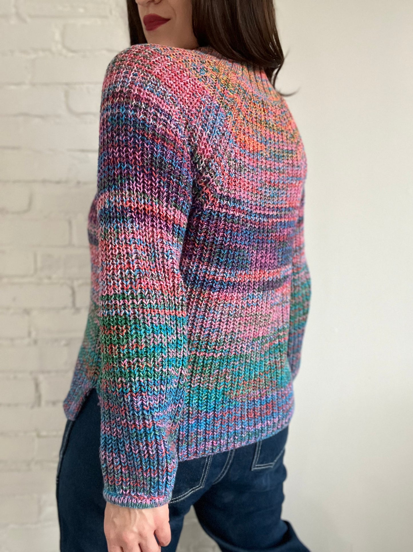 Rainbow Marled Sweater - Size XS (Oversized)