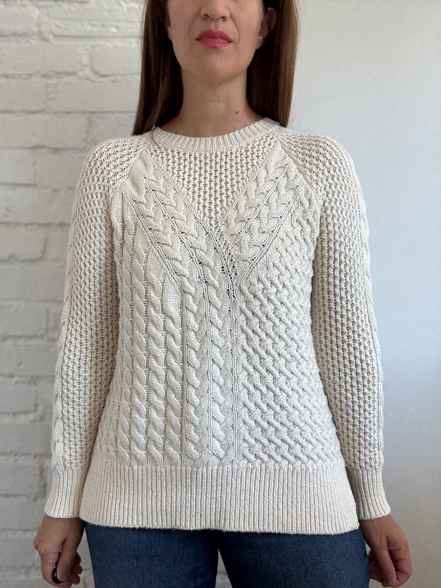Cable Knit Tunic Sweater - Size S