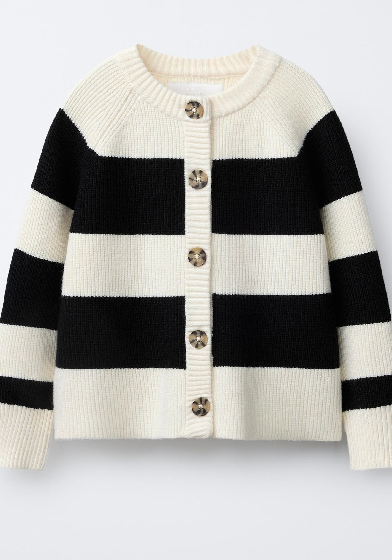 B&W Striped Plushy Cardigan - Size XS/S