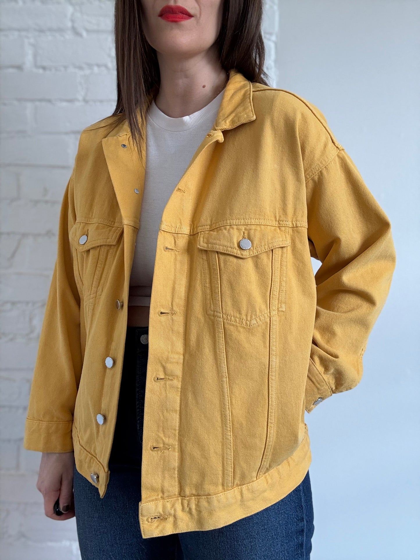 Mustard Yellow Denim Jacket - Sz. M