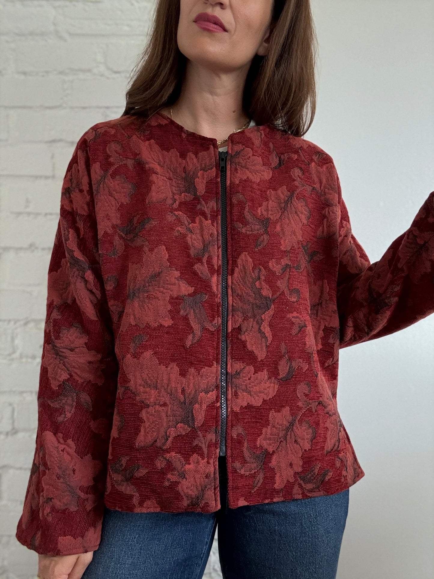 Floral Quilt Texture Jacket - Size XL