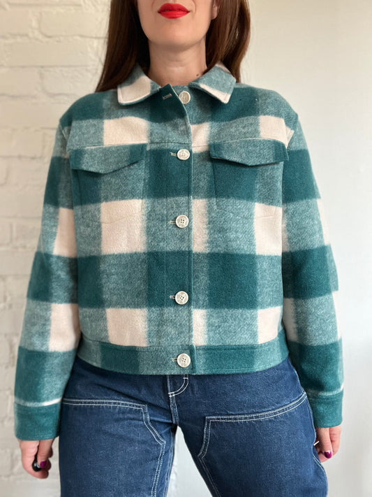 Deep Emerald Checker Coat - XL