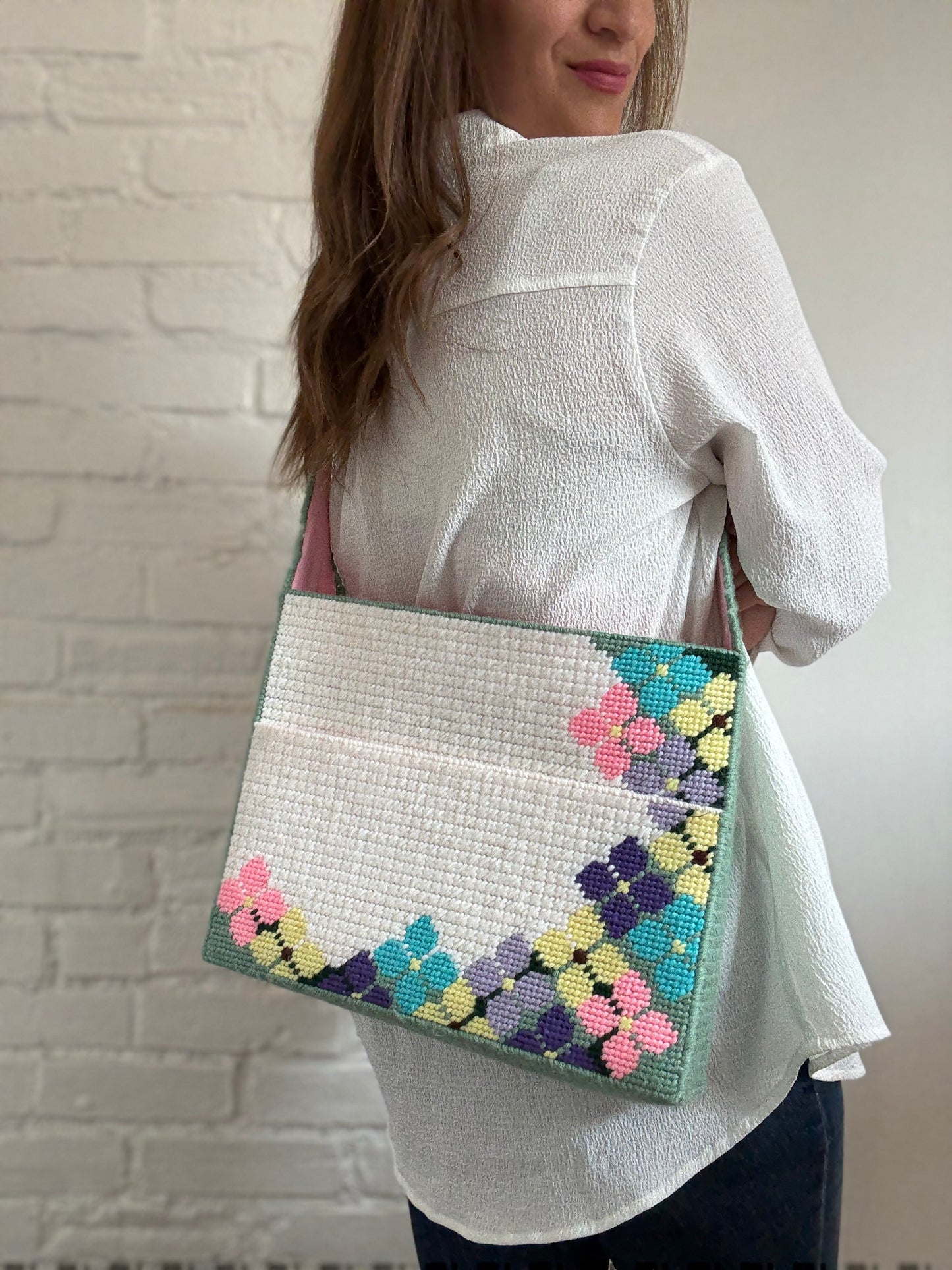 Crochet Floral Laptop Bag