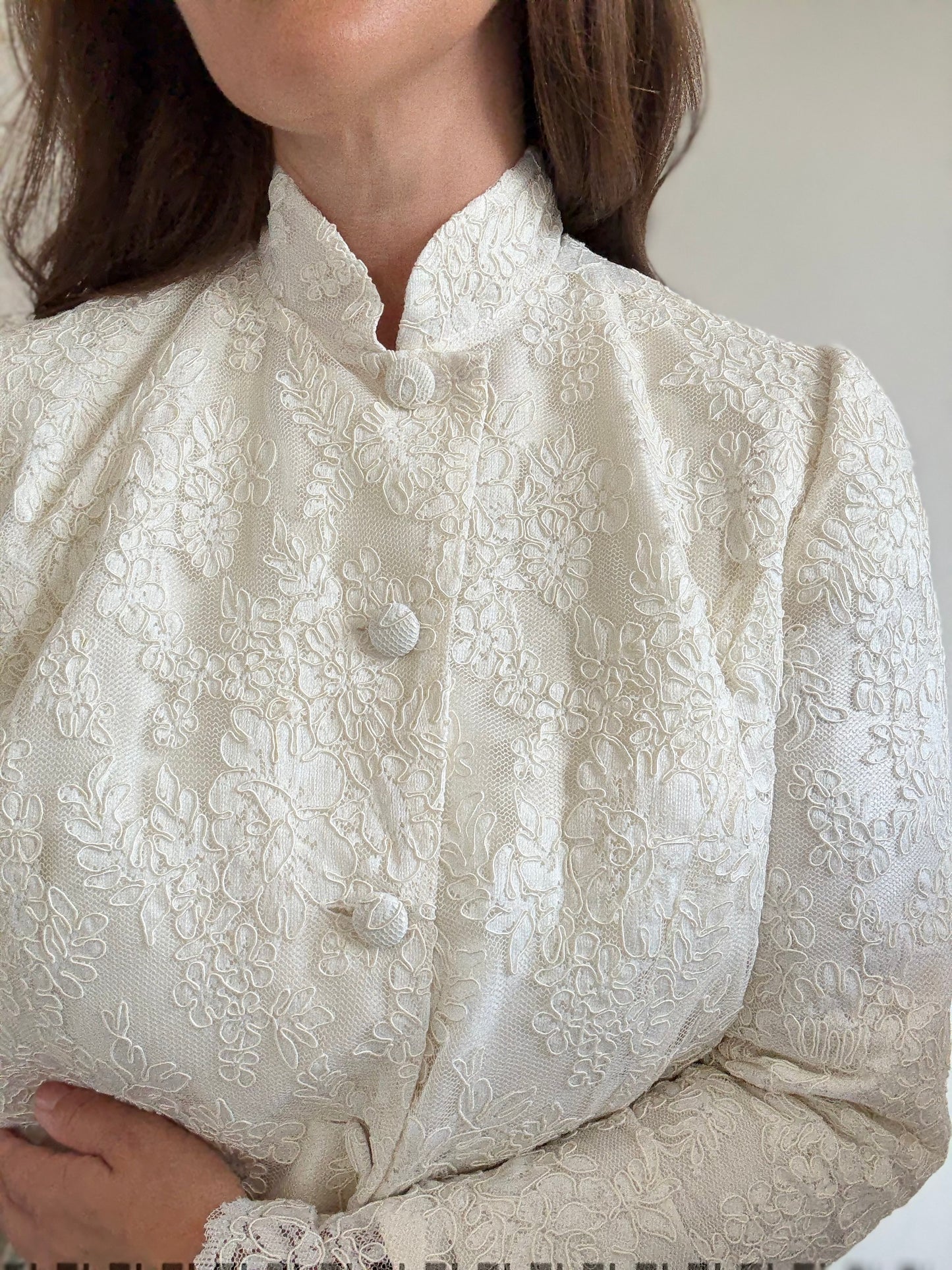 White Scalloped Lace Jacket - Size S/M