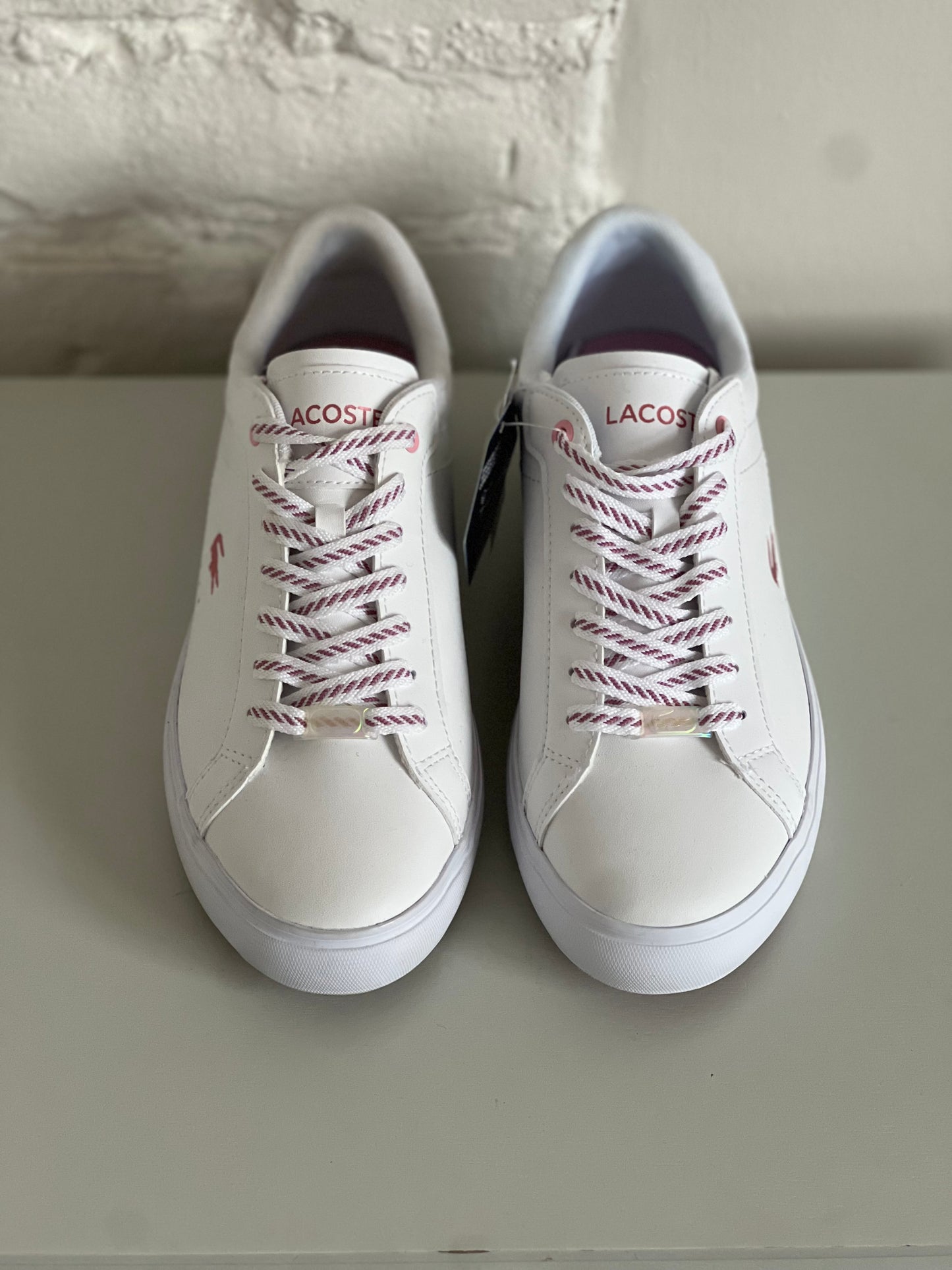 Lacoste Powercourt Leather Trainers - Size 8 Womens