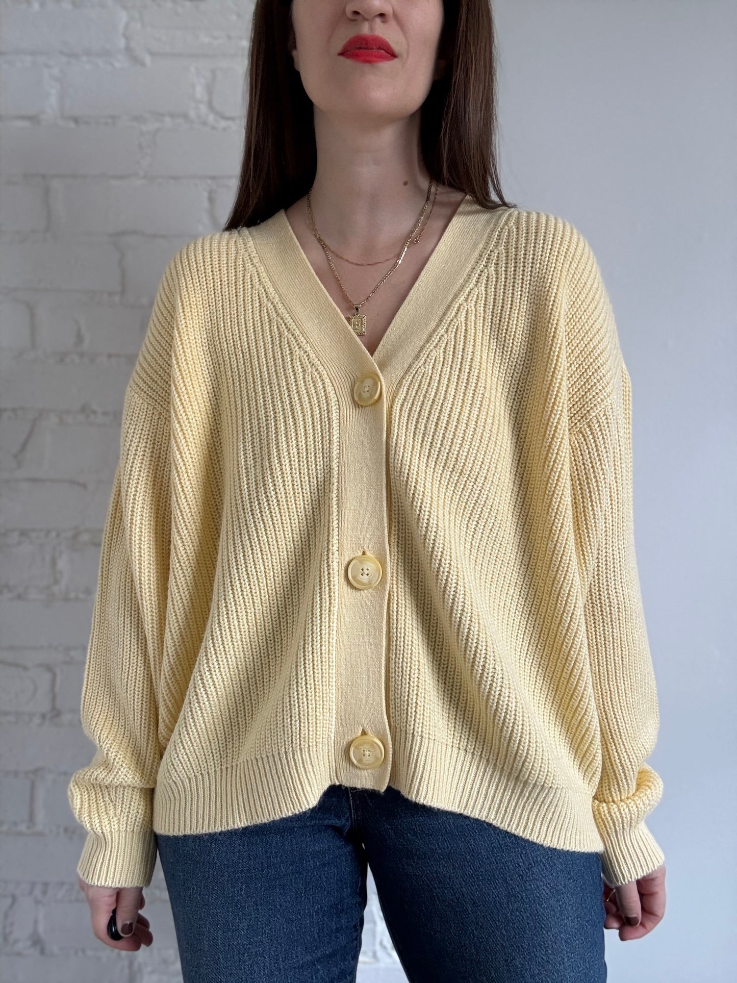 Butter Yellow Knit Cardigan - Sz. XXL