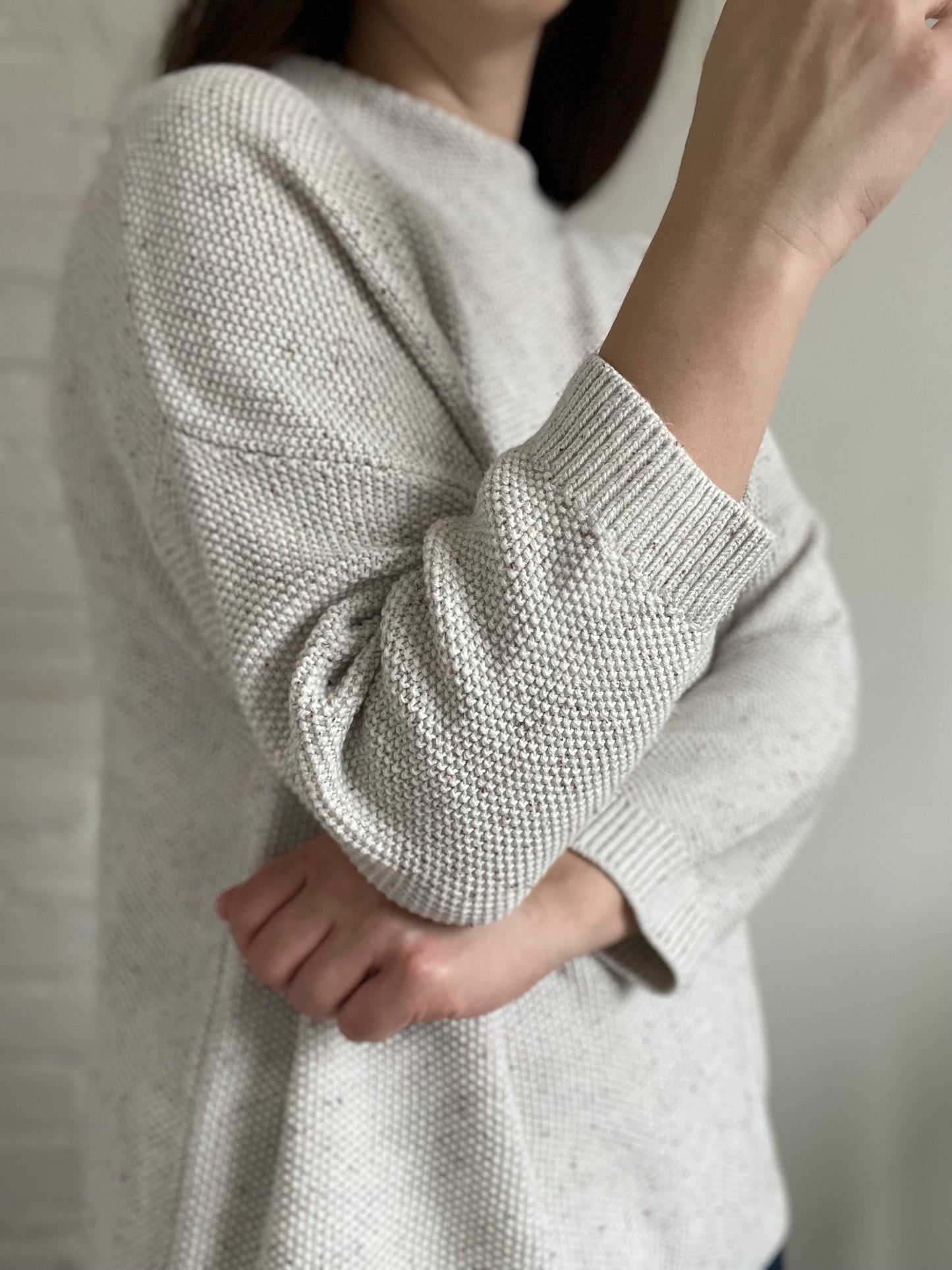 Neutral Waffle Pullover - Sz. XL/XXL