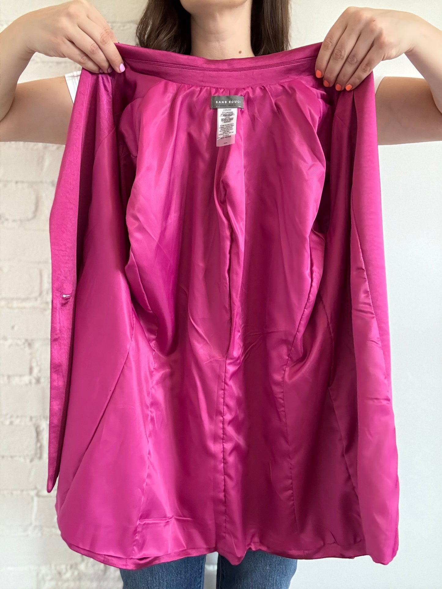 Pink Satin Blazer - Size L