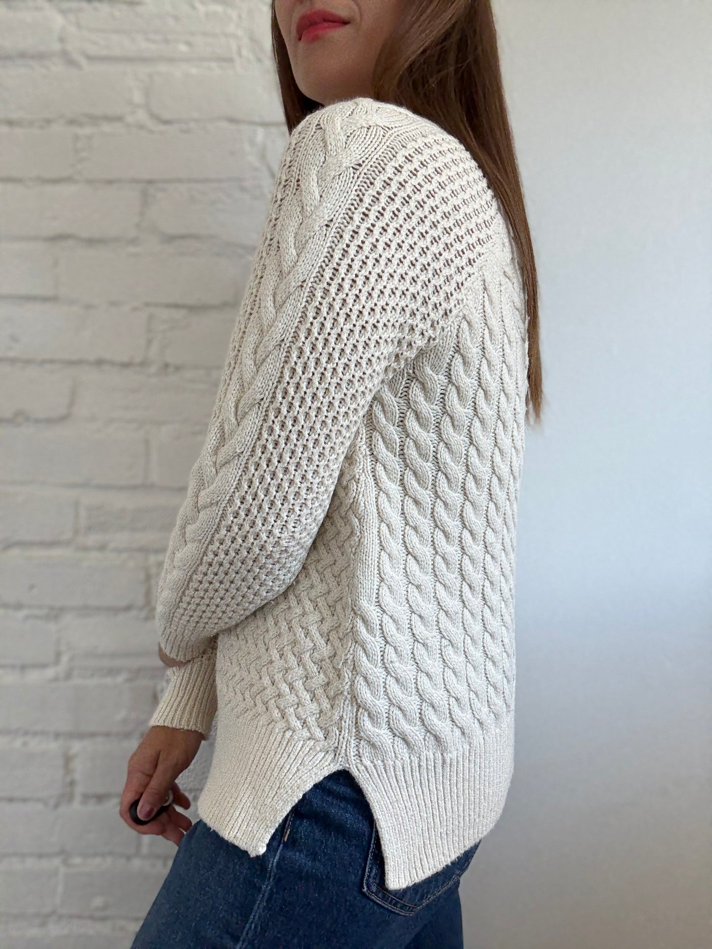 Cable Knit Tunic Sweater - Size S