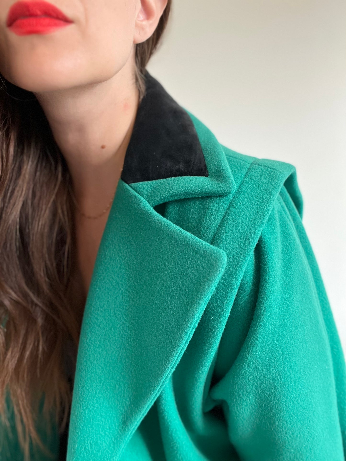 Emerald Green Vintage Coat - L