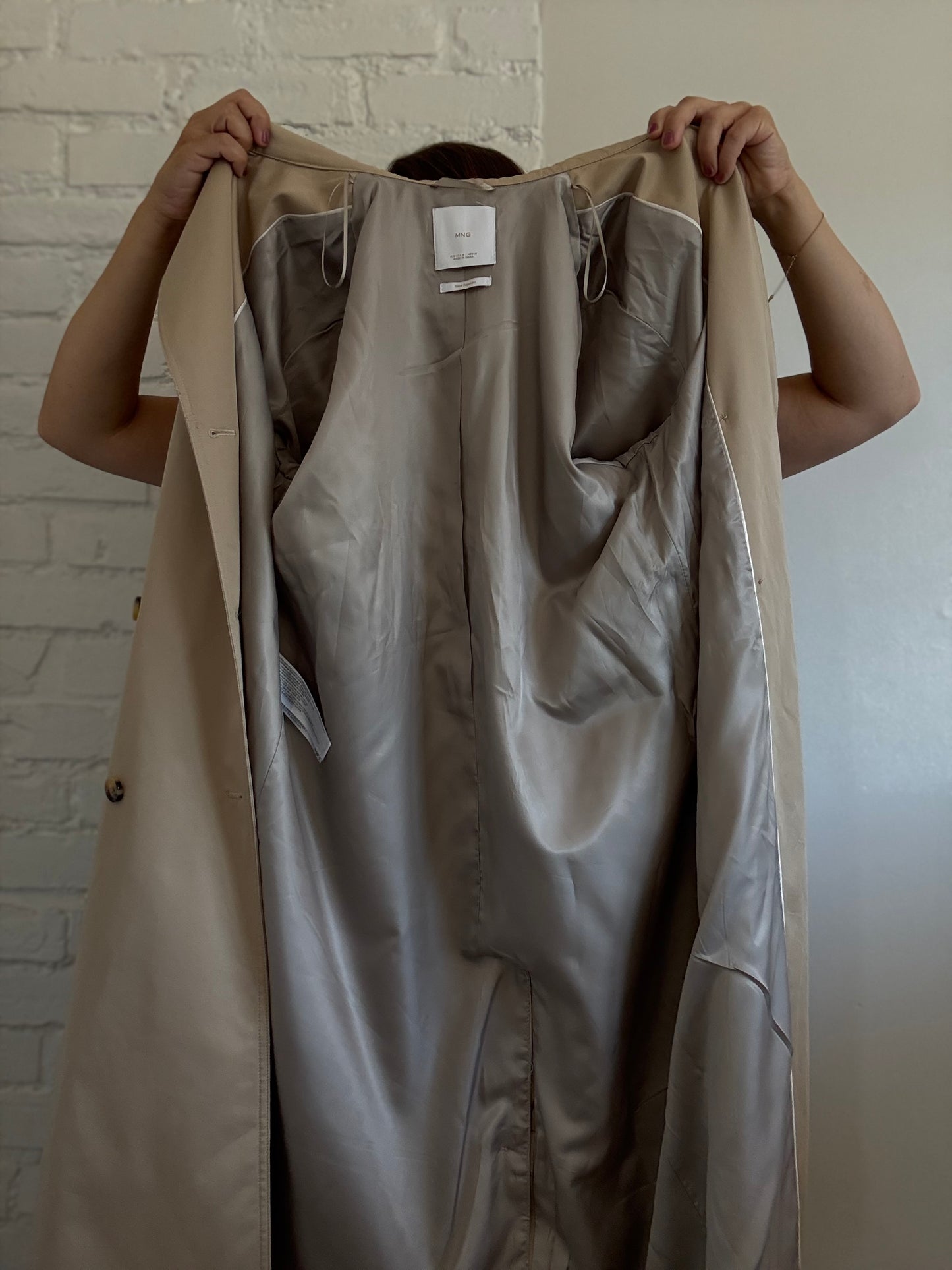 MANGO Trench Coat with Belt - Size M