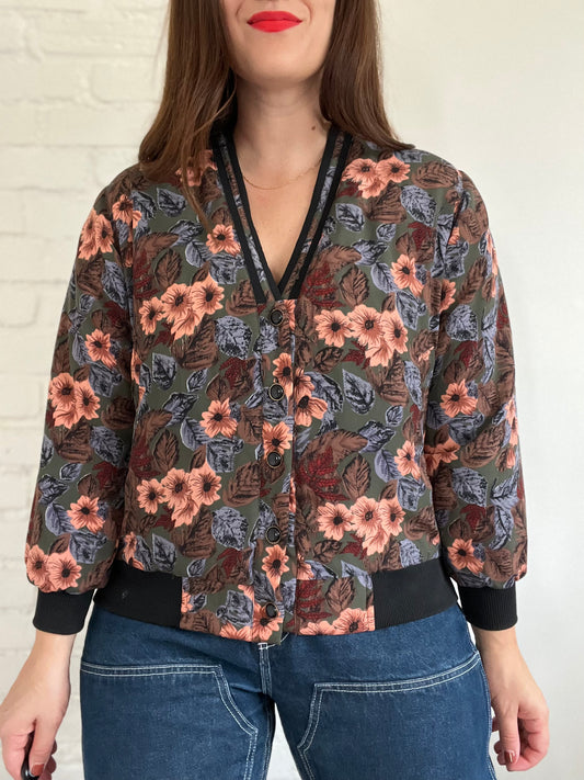 Floral Sport Bomber Jacket - M/L