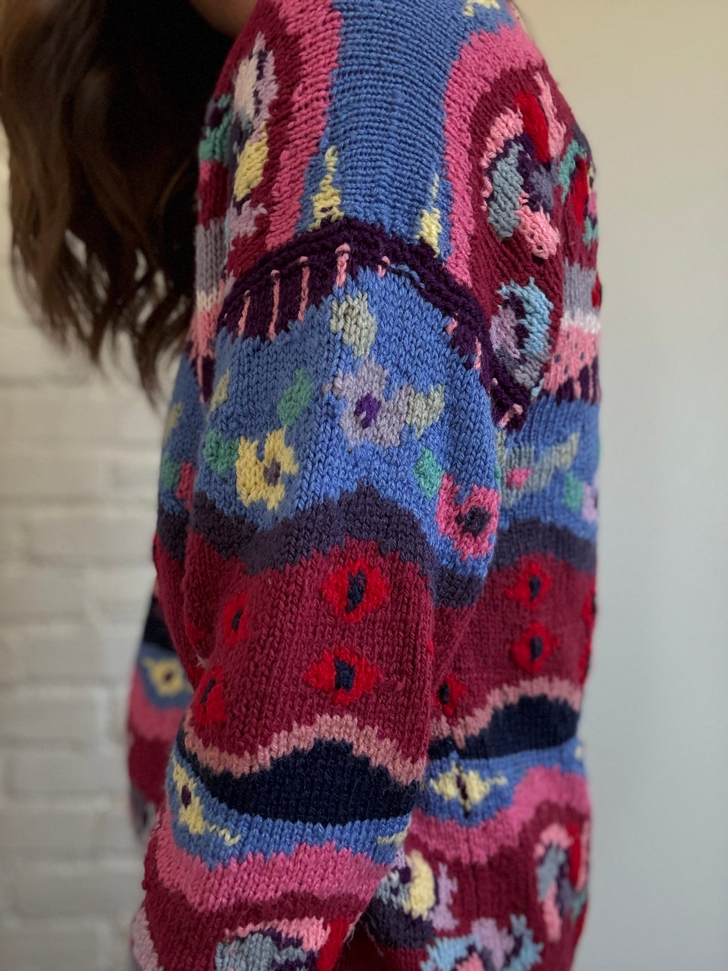 Vintage Abstract Knit Sweater - Size L