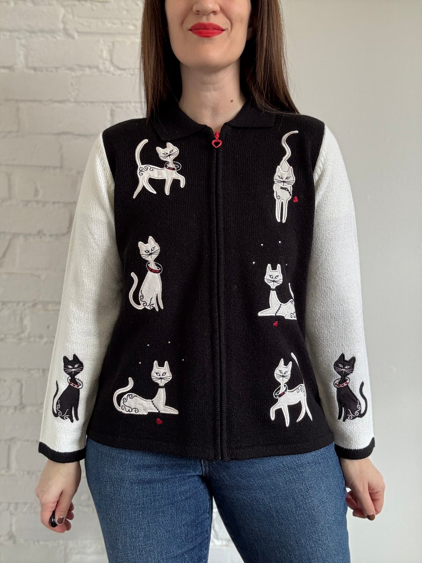Siamese Cat Cardigan - Size M