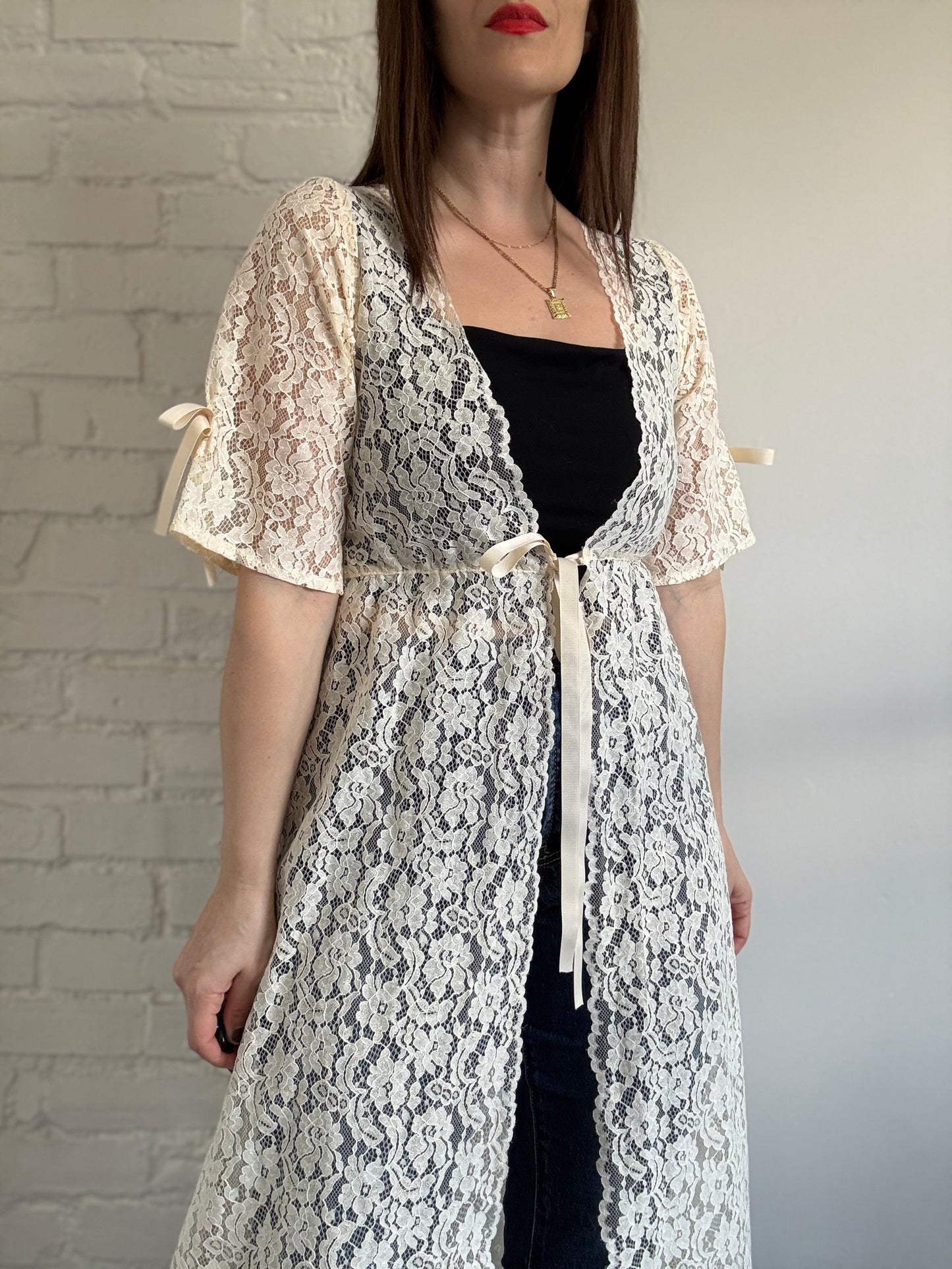 Layering Lace Boho Duster - Sz. M
