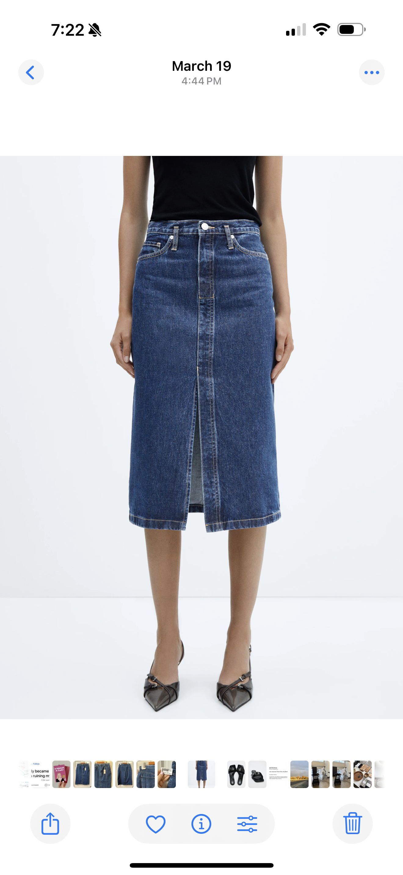 Denim Midi Skirt - Sz.L