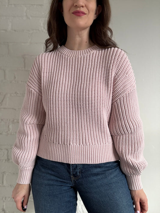 Chunky Cotton Knit Sweater - Sz. M