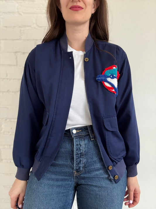 Vintage Blue Jays Khaki Bomber Jacket - Sz. S (slightly oversized)