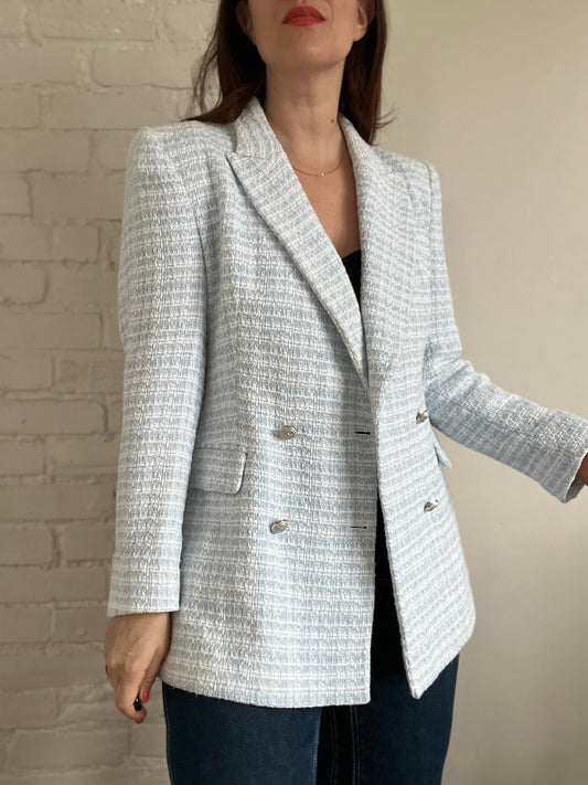Textured Double Breasted Blazer - XL