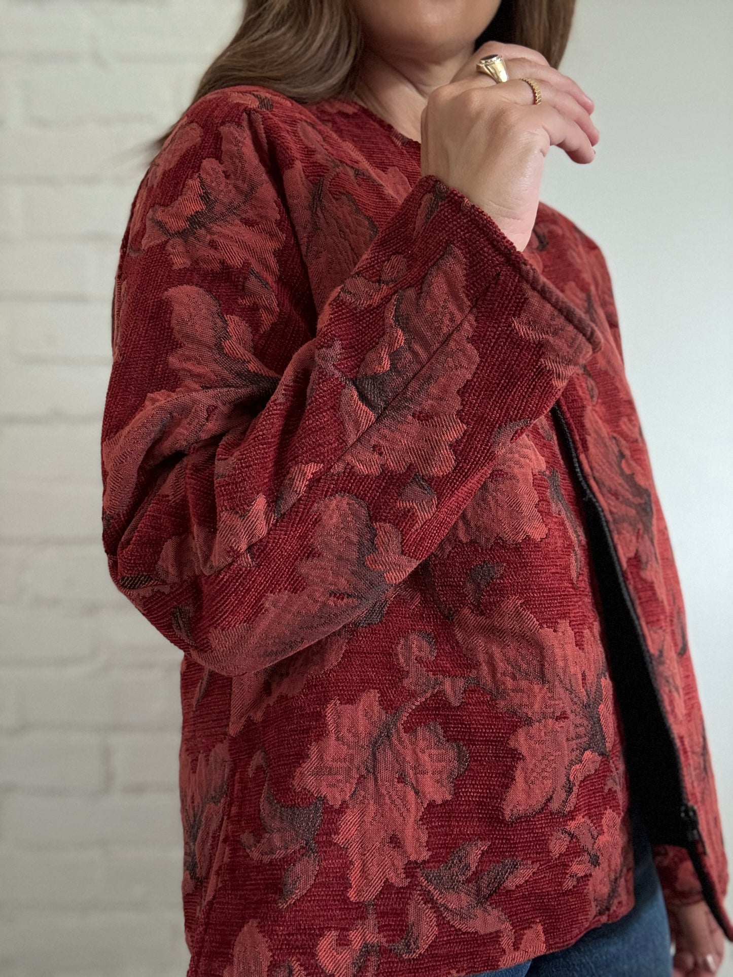 Floral Quilt Texture Jacket - Size XL