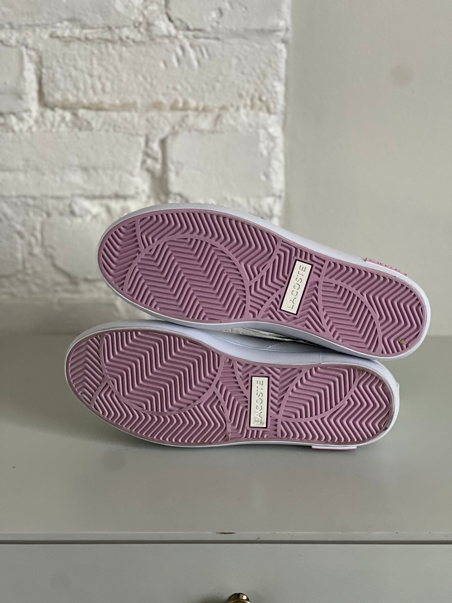 Lacoste Powercourt Leather Trainers - Size 8 Womens