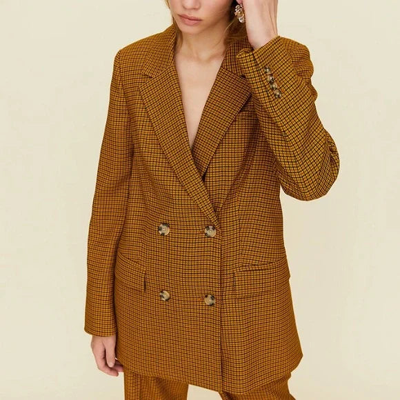 Little Moon Caluna Check Blazer - Size XS