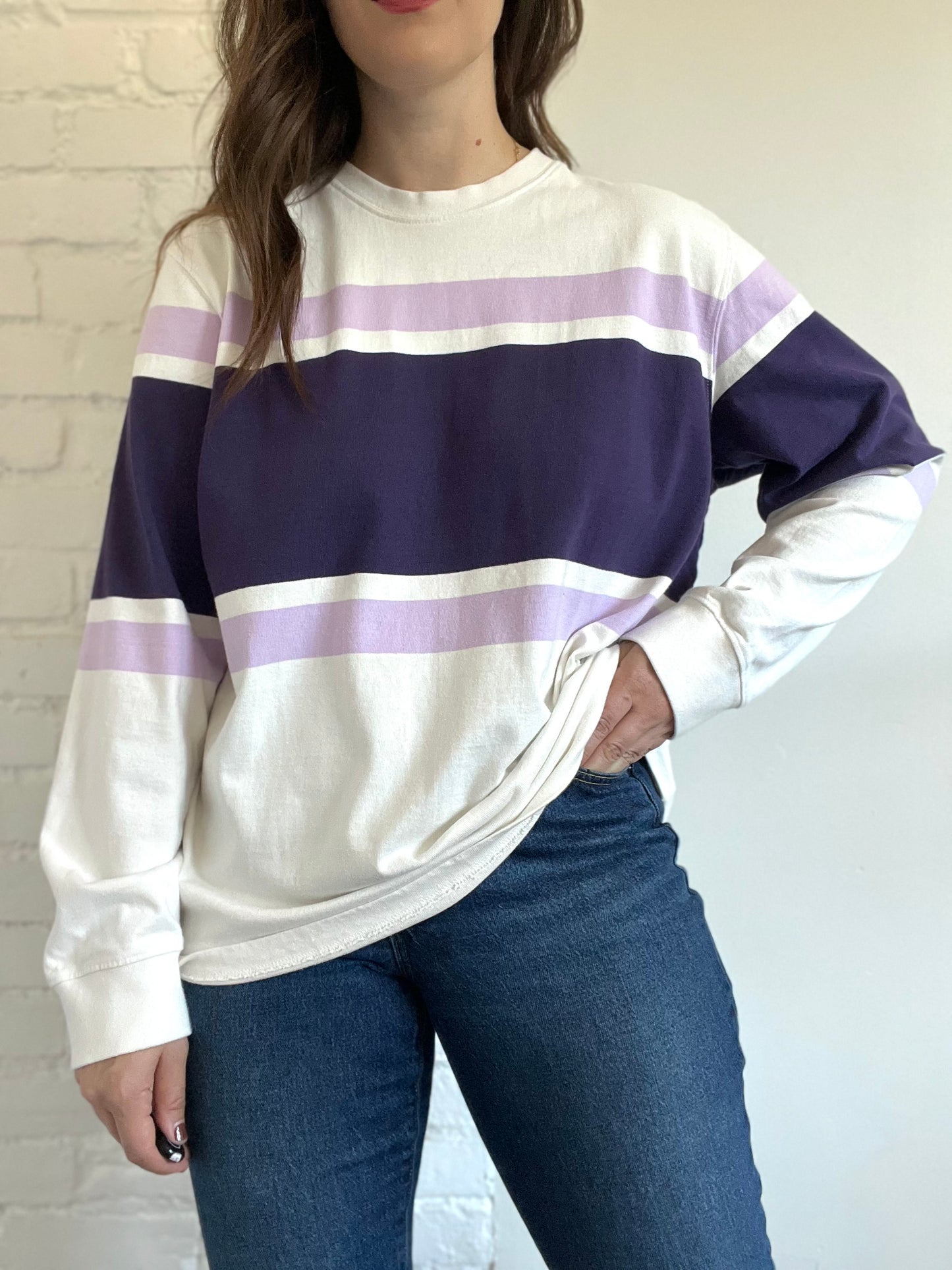 Cotton Striped Rugby Shirt - L