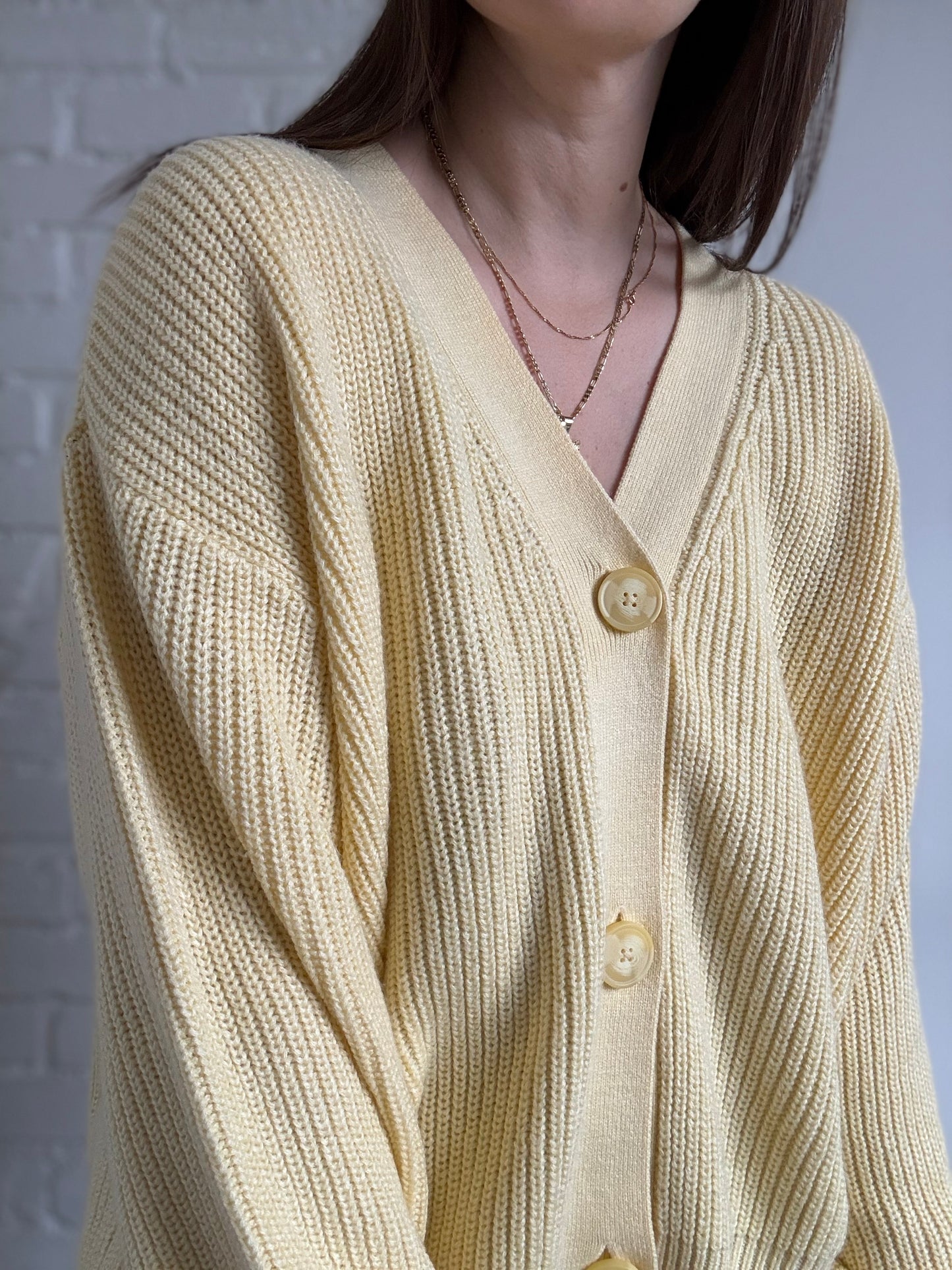 Butter Yellow Knit Cardigan - Sz. XXL