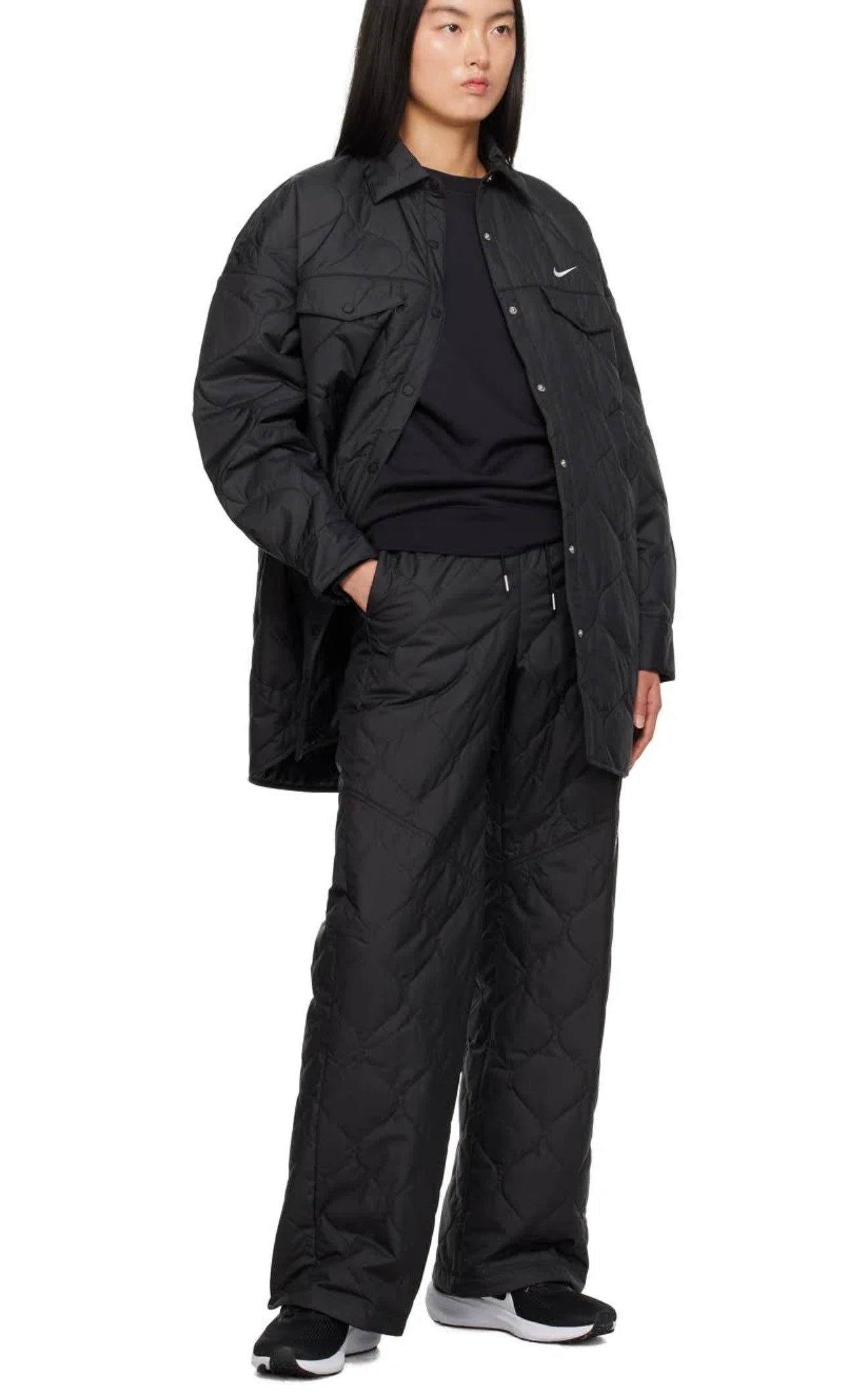 Nike Quilted Trench Coat - Size L (oversized)