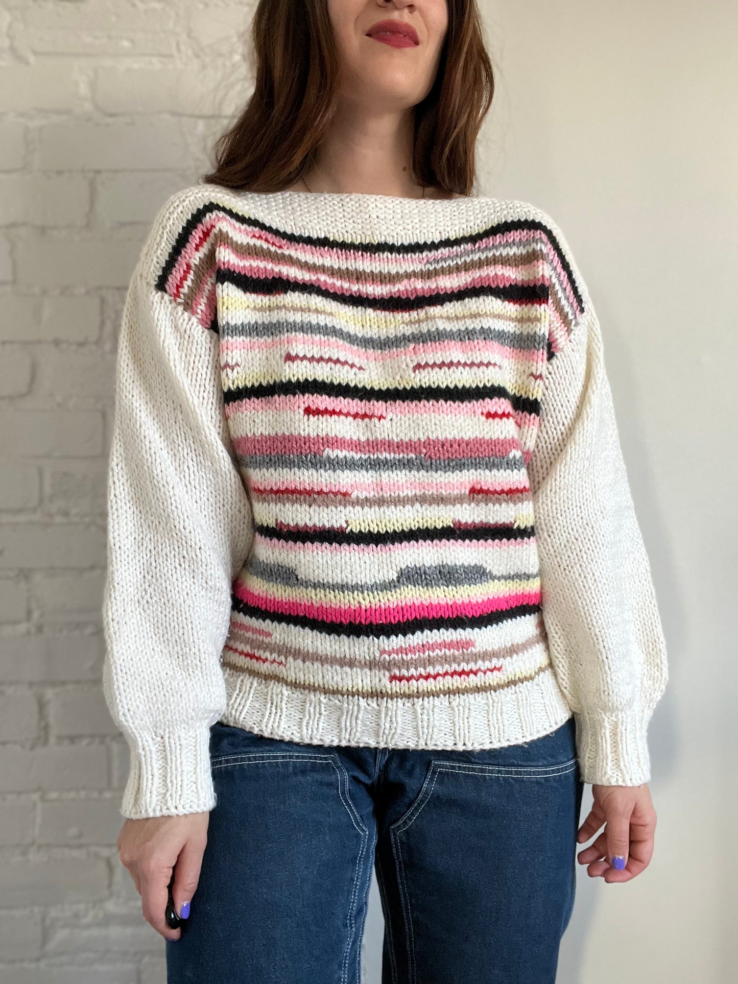 Striped Chunky Sweater - Size L/XL