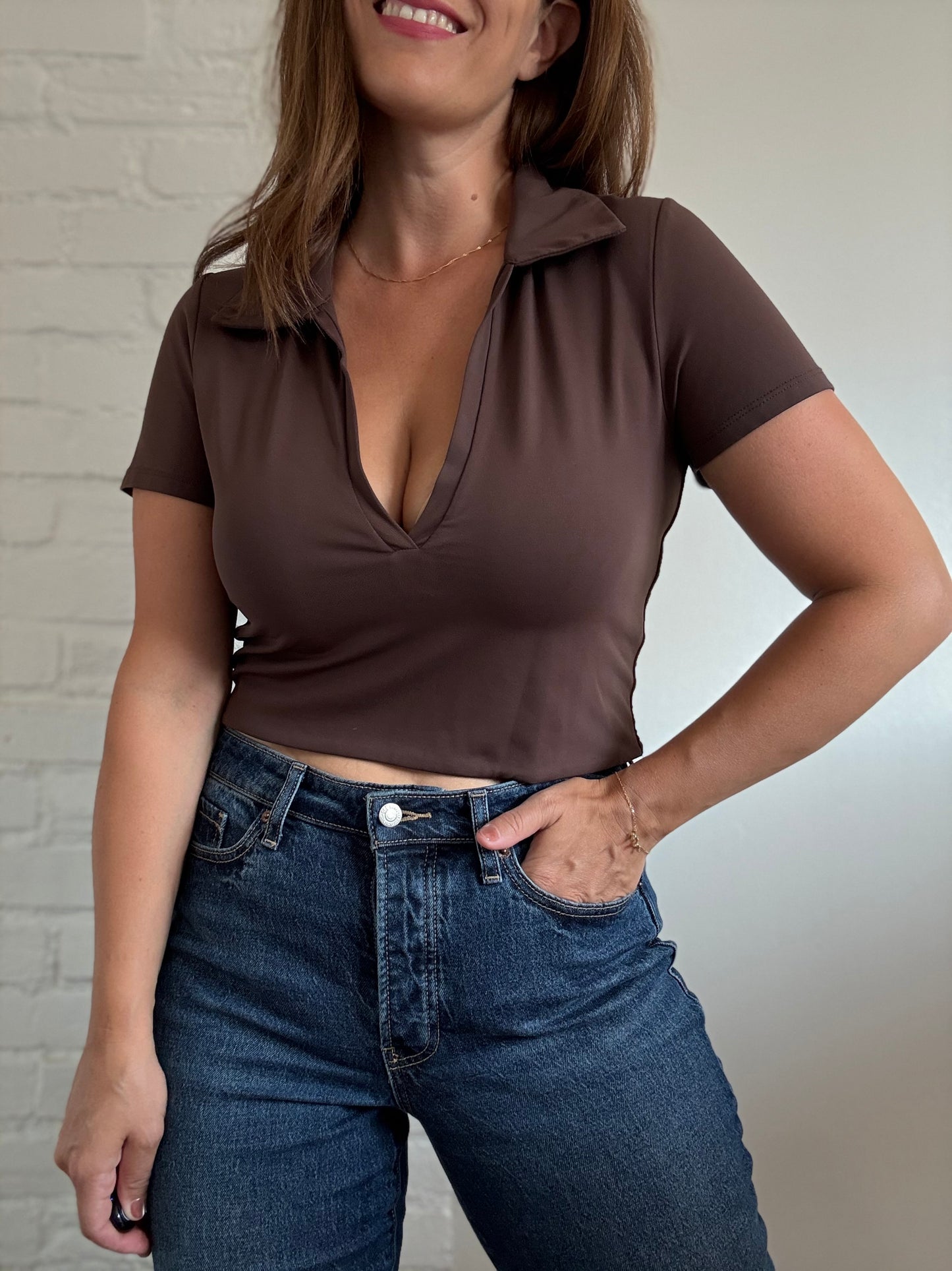 Babaton Contour Chocolate Polo - Size XL