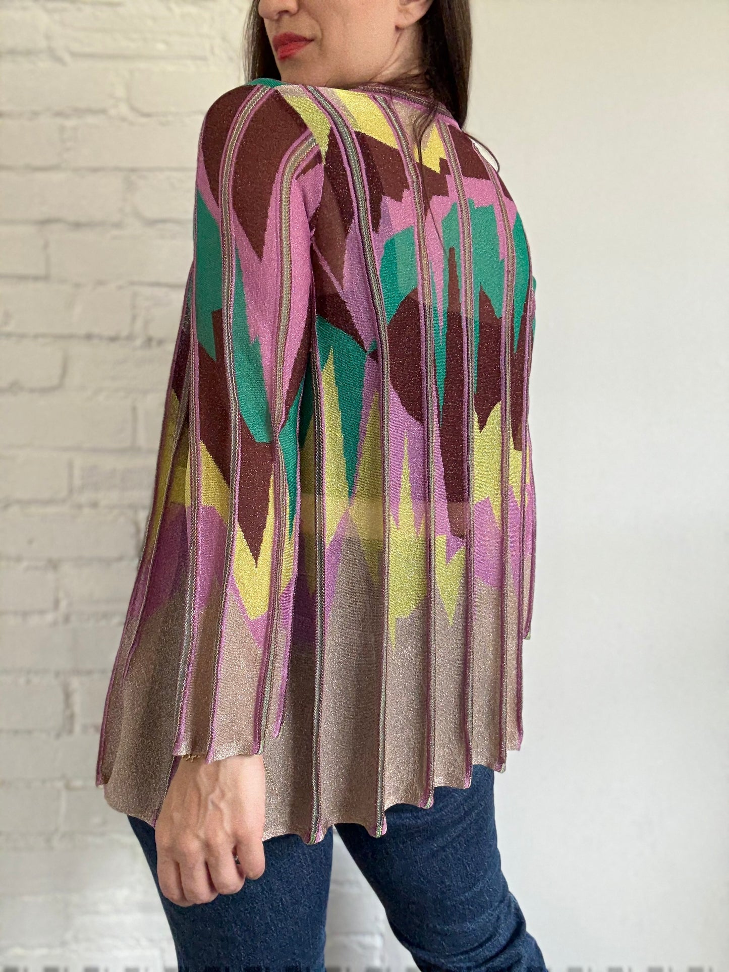 Metallic Abstract Cardigan - Size M/L