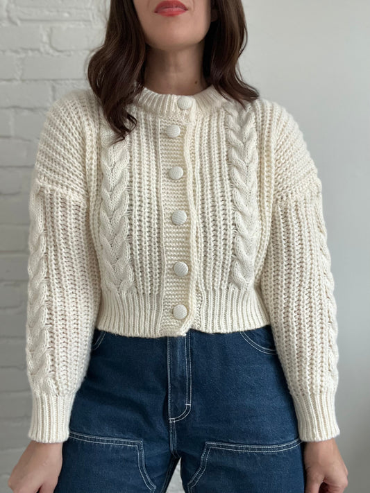 Cropped Chunky Ivory Knit - Size S/M