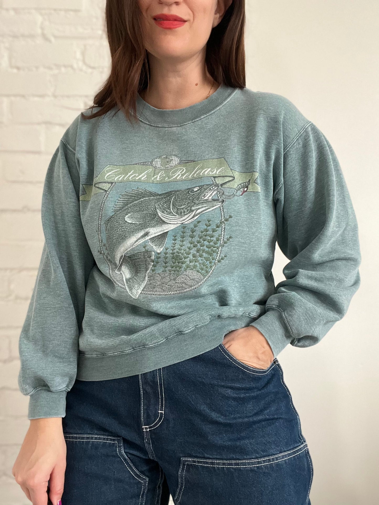 Catch & Release Fishing Crewneck - Size M
