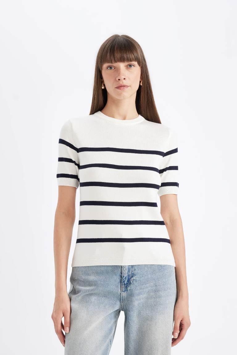 Striped Knit Top - Size S