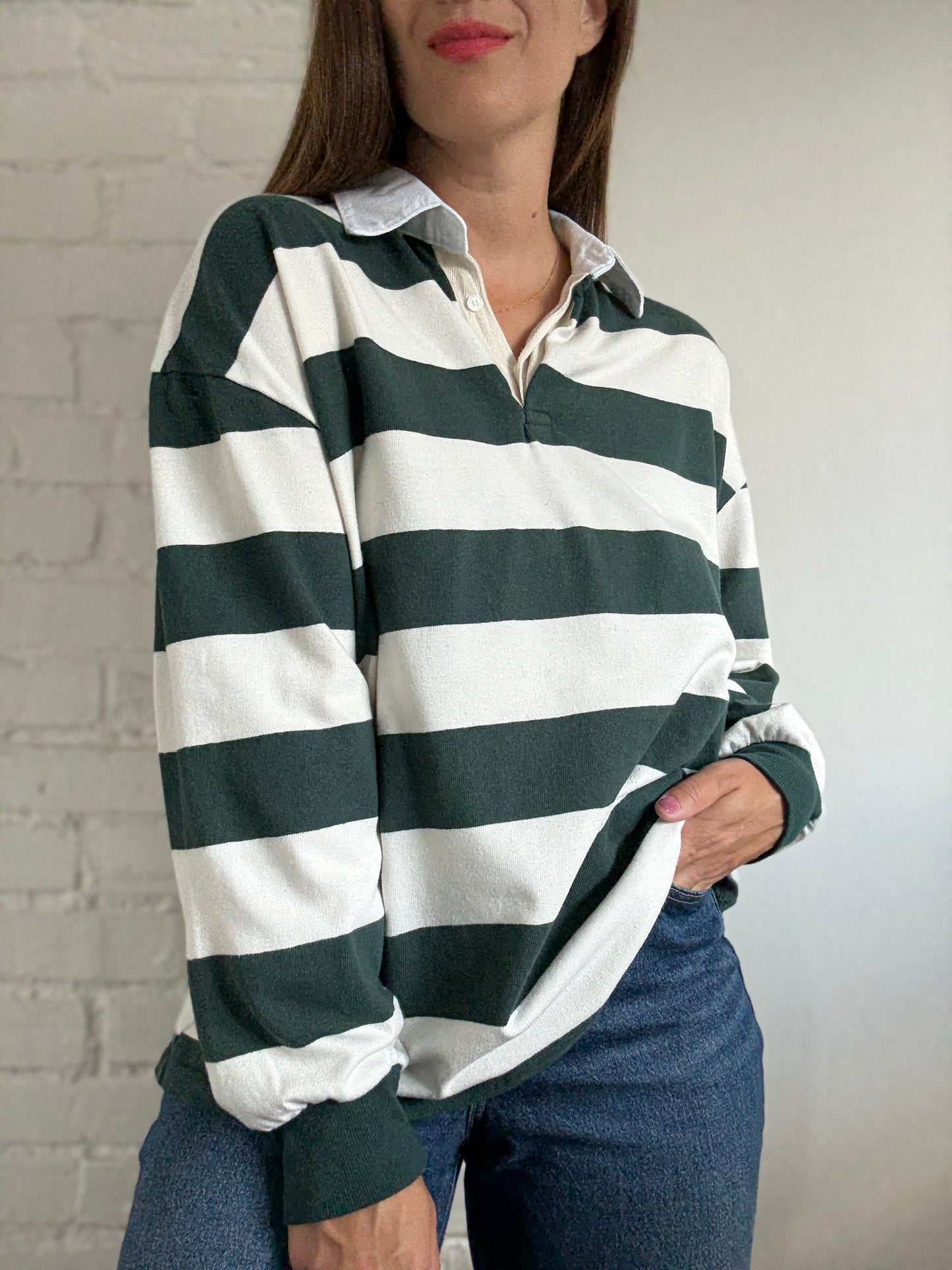 Oak + Fort Rugby Shirt - Size S (Oversized)