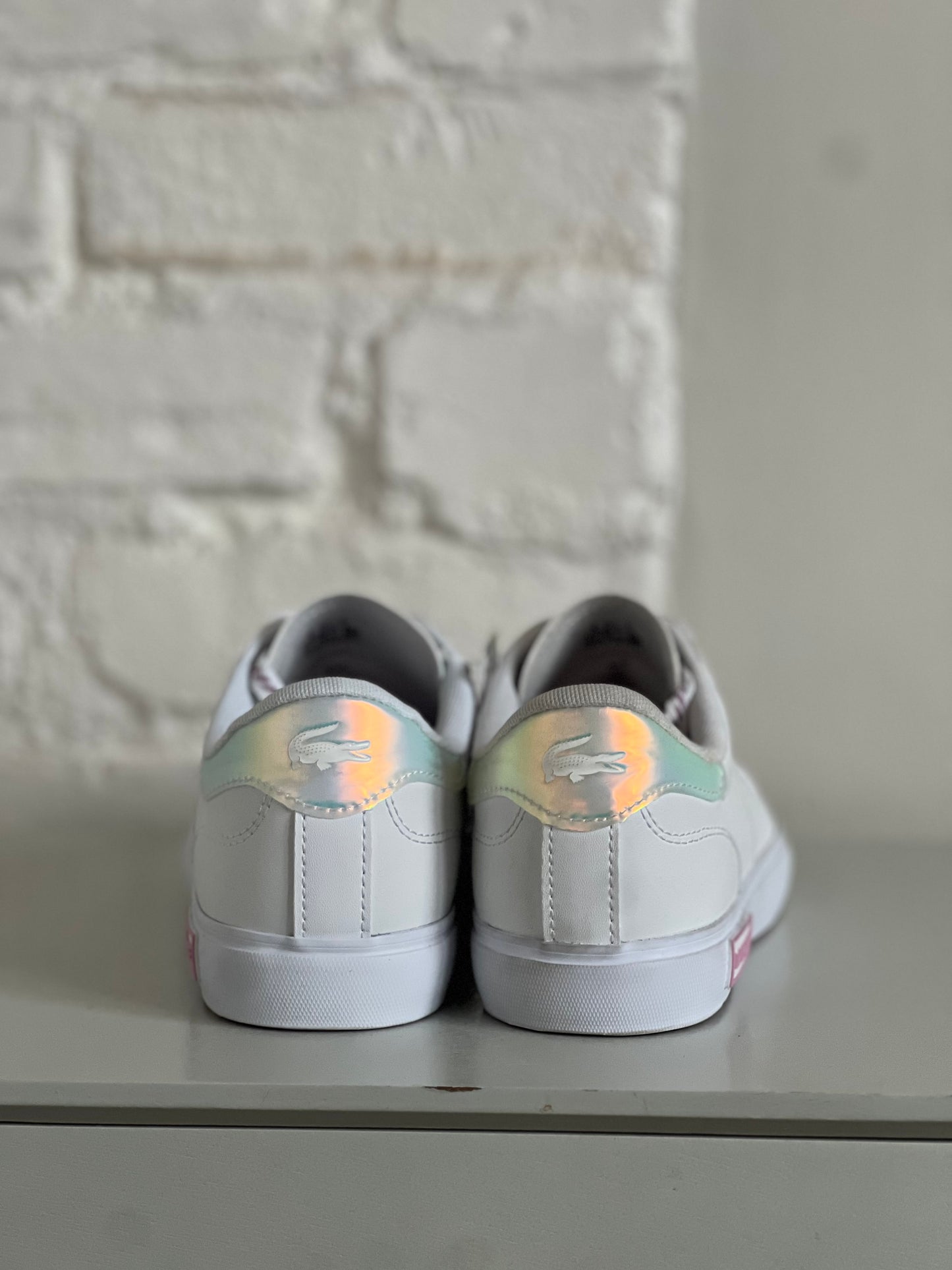 Lacoste Powercourt Leather Trainers - Size 8 Womens