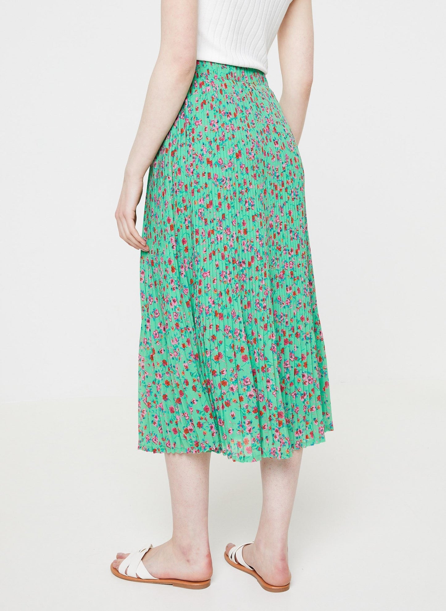 Country Floral Pleated Skirt - Sz. M