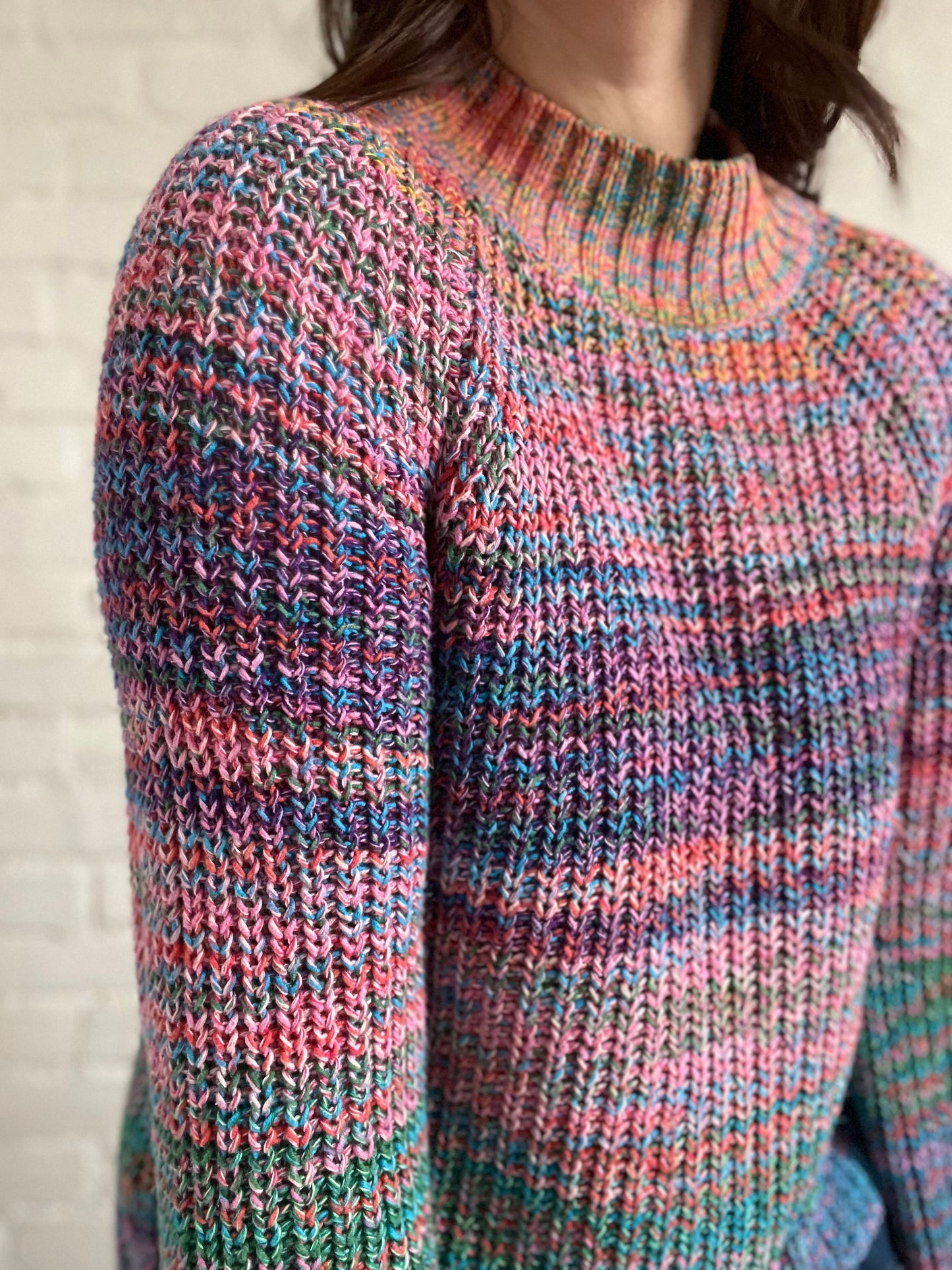 Rainbow Marled Sweater - Size XS (Oversized)