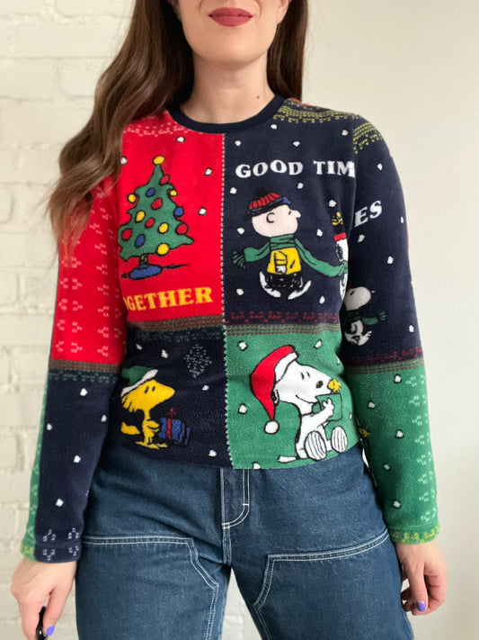 Peanuts Christmas Fleece Top - S