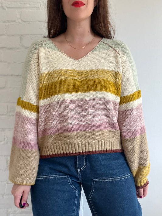 Golden Neutral Relaxed Sweater - XL