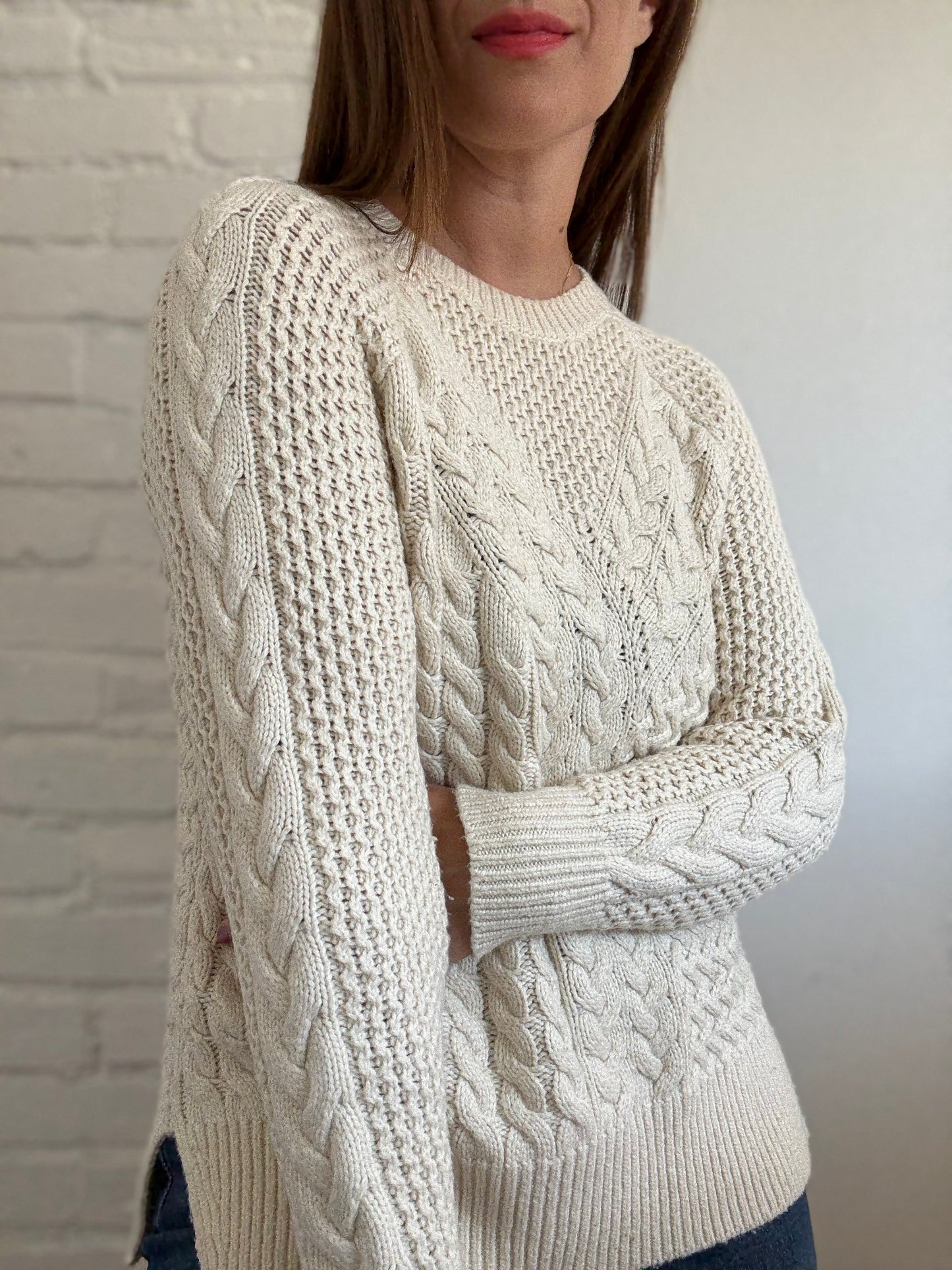 Cable Knit Tunic Sweater - Size S